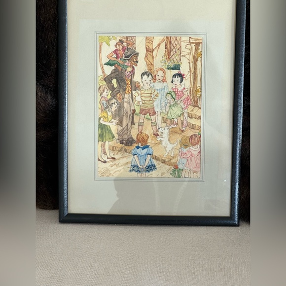 Antique Pencil Drawing w Water Colour - Picture 2 of 13